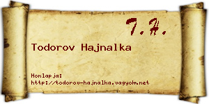 Todorov Hajnalka névjegykártya